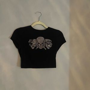 Rhinestone shein shirt